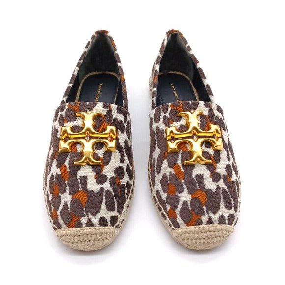 Tory Burch Eleanor Leopard Medallion Espadrilles - Picture 1 of 8